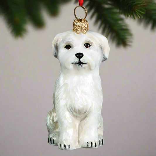 Maltese Puppy Ornament