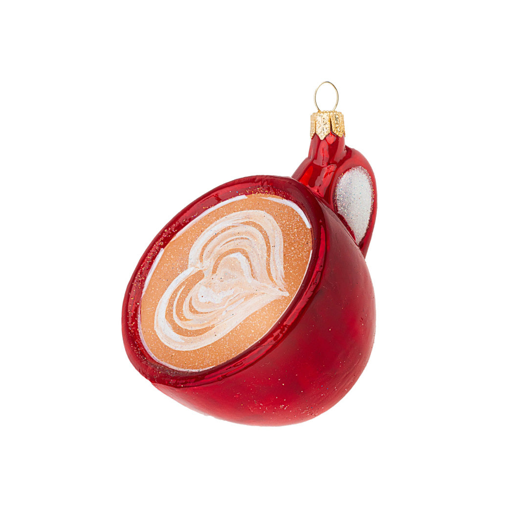 Coffee Cup with Heart Foam Ornament