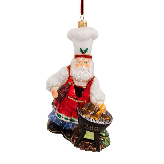 Barbeque Santa Ornament