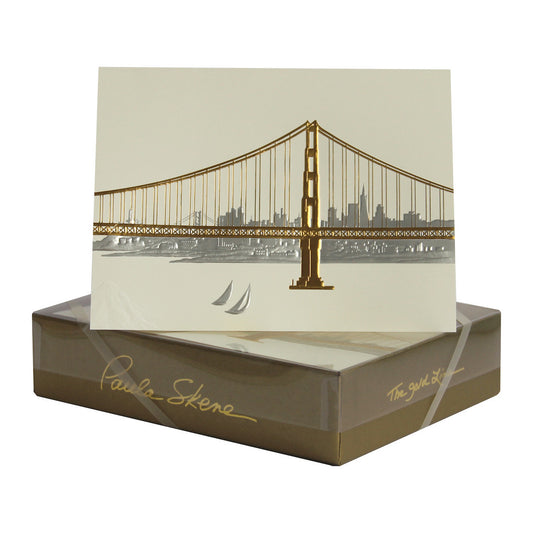 Paula Skene San Francisco Skyline on Ecru Note Cards, Set of 8