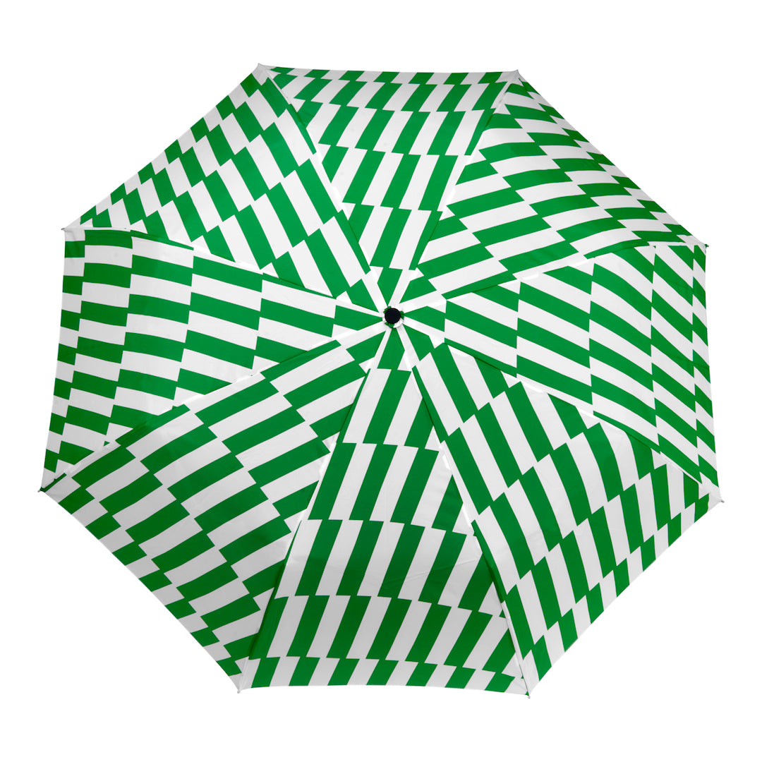 Kelly Green Bars Compact Umbrella