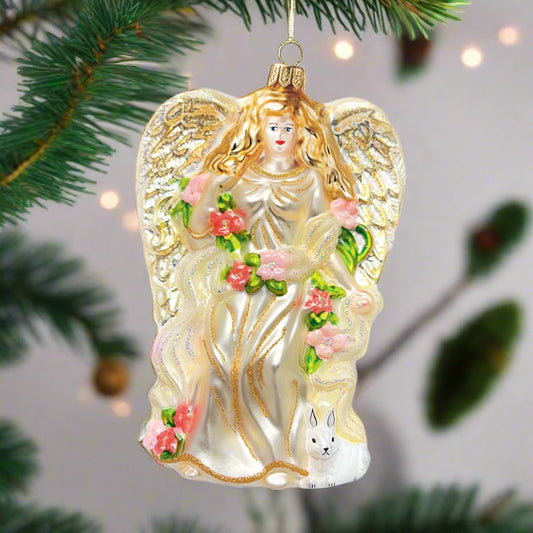 Angel with Flower Garland Ornament