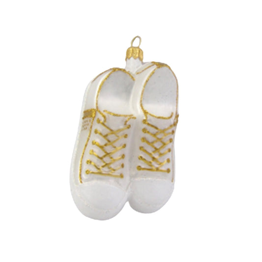 White & Gold Sneakers Ornament