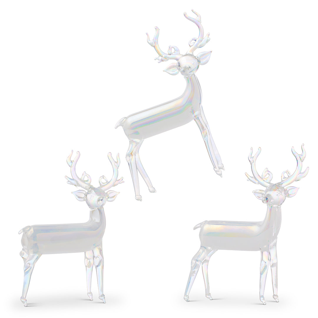 White Deer Ornaments, Set of 3