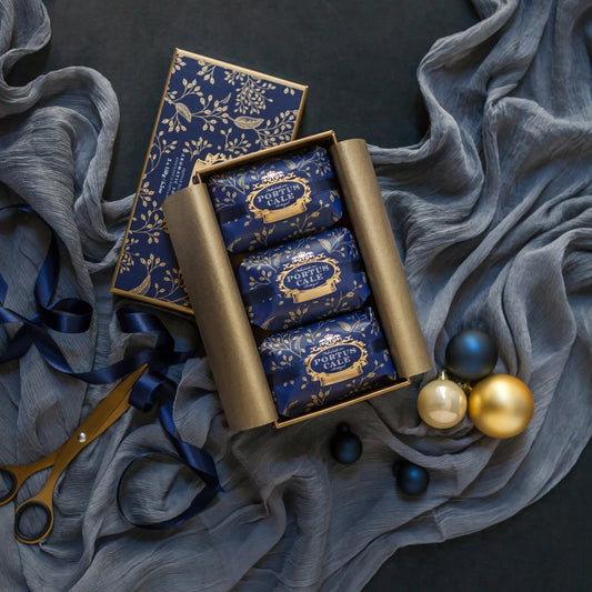 Portus Cale Soaps, Set of 3 Festive Blue
