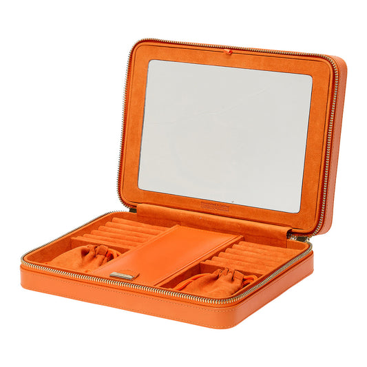 Wolf Maria Large Zip Travel Case, Orange