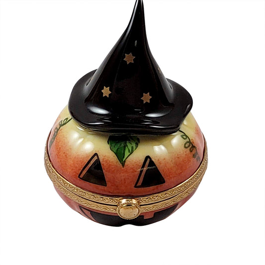 Witchy Jack-o'-Lantern Limoges