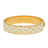 Halcyon Days Bee Sparkle Trellis Enamel Bangle, Cream