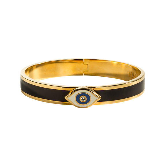 Evil Eye Sparkle Enamel Bangle, Midnight