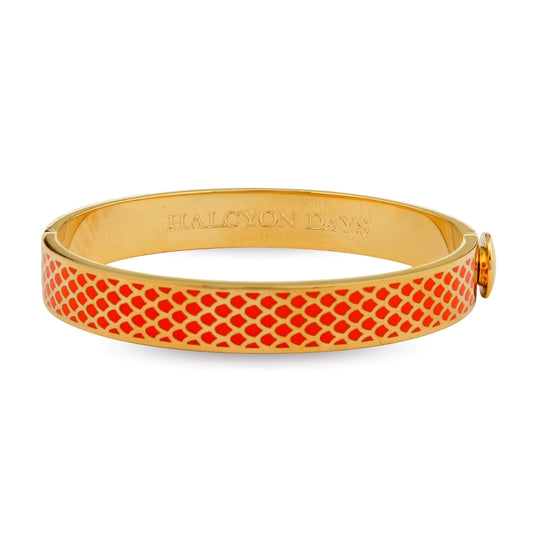 Halcyon Days Salamander Enamel Bangle, Orange