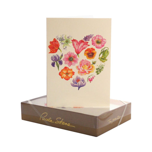 Paula Skene Floral Heart Note Cards, Set of 8