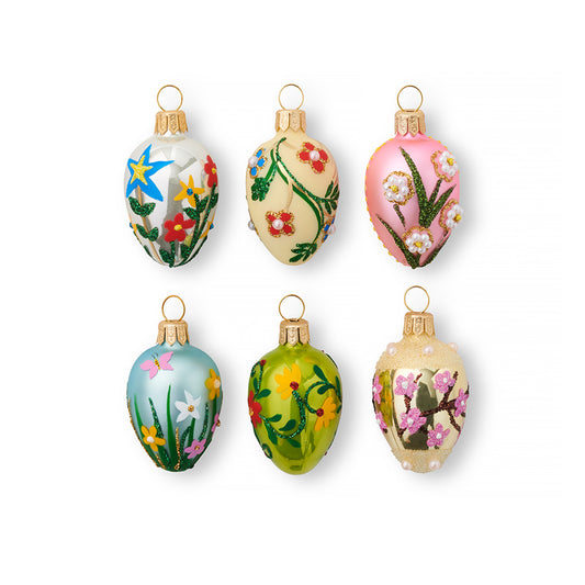 Spring Egg Ornaments, Set of 6