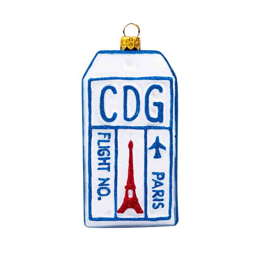 Paris Luggage Tag Ornament