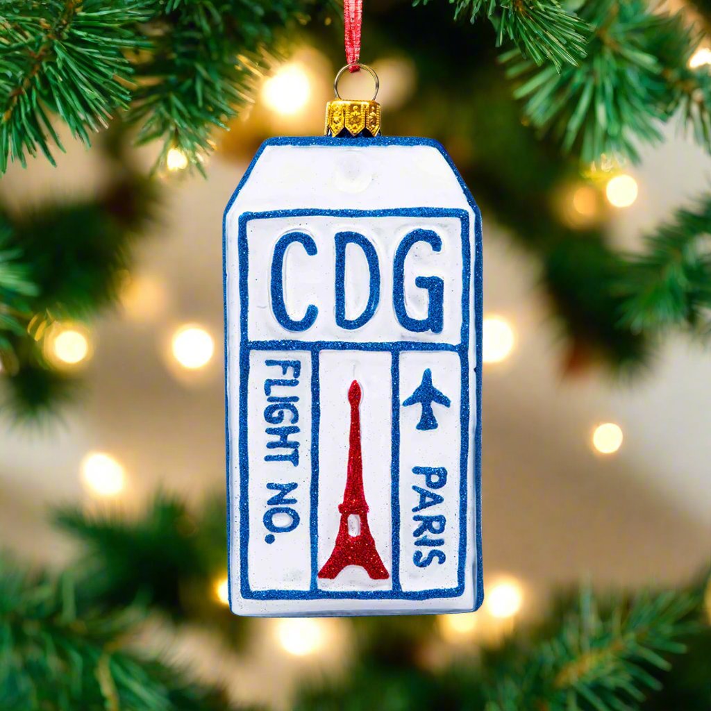 Paris Luggage Tag Ornament