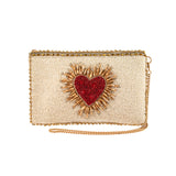 Beaded Heart Crossbody Bag