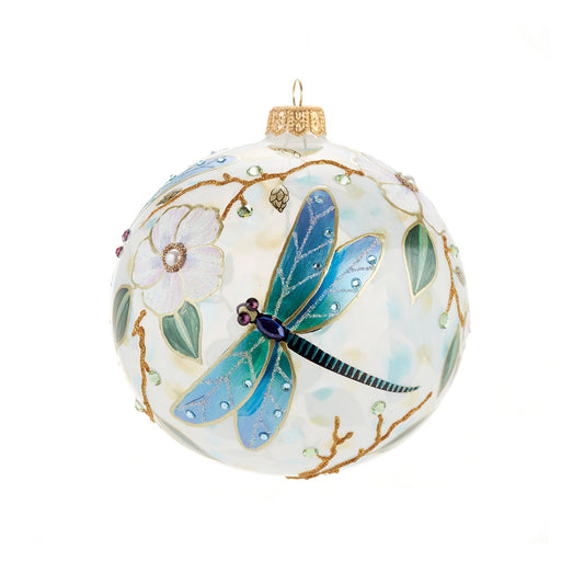 Gump's Dragonfly & Blossoms Ball Ornament