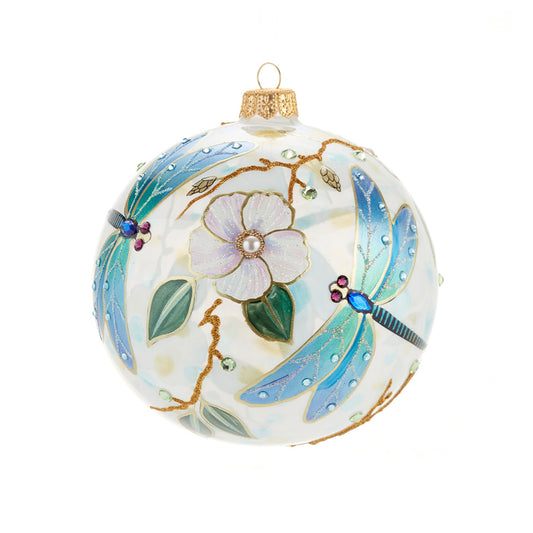 Dragonfly & Blossoms Ball Ornament