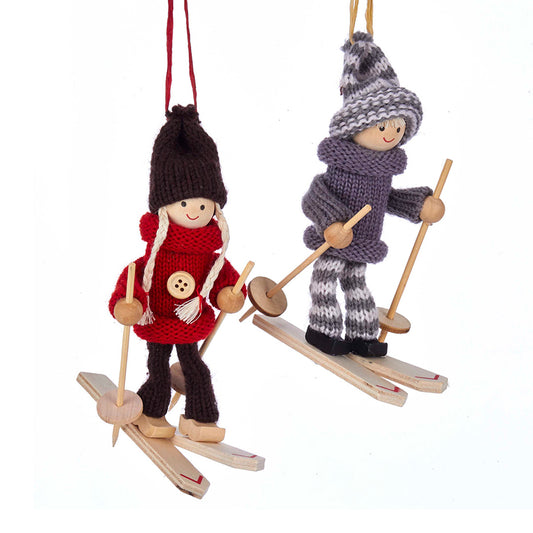 Nordic Skier Ornaments, Set of 2