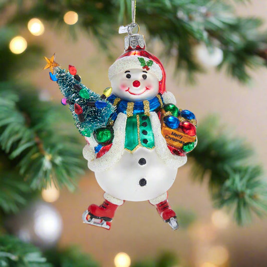 Skating Snowman Ornament