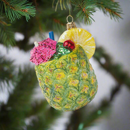 Tropical Pineapple Drink Ornament