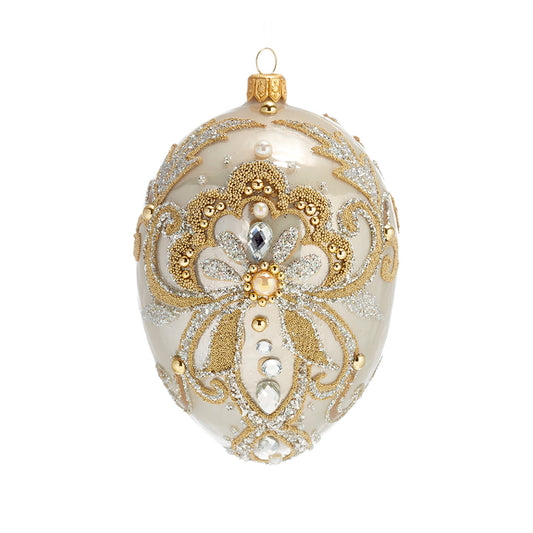 Golden Jeweled Egg Ornament