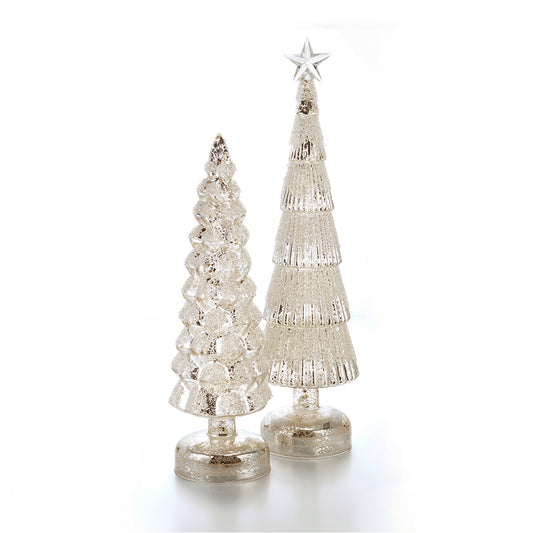 Light-up Frosted Holiday Trees, Set of 2