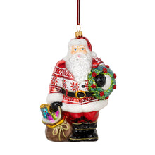 Santa in Red White Snowflake Coat Ornament