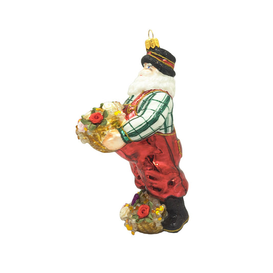 Gardening Santa with Flowers Ornament