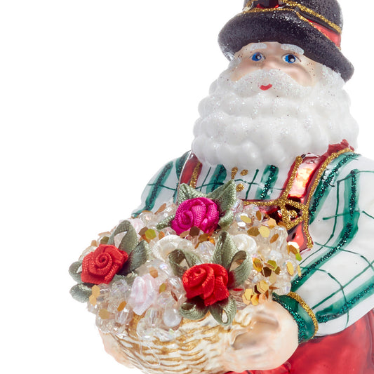 Gardening Santa with Flowers Ornament