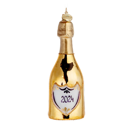 2024 Gold Champagne Bottle Ornament