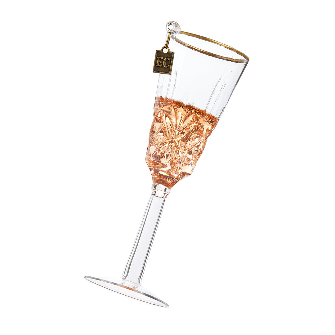 Eric Cortina Glass of Pink Champagne Ornament