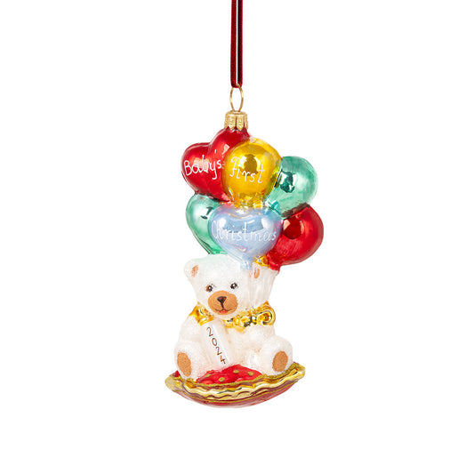 2024 Teddy Bear & Balloons Baby's 1st Xmas Ornament