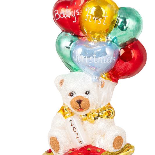 2024 Teddy Bear & Balloons Baby's 1st Xmas Ornament