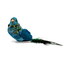 Teal Brocade Bird Clip-On Ornament