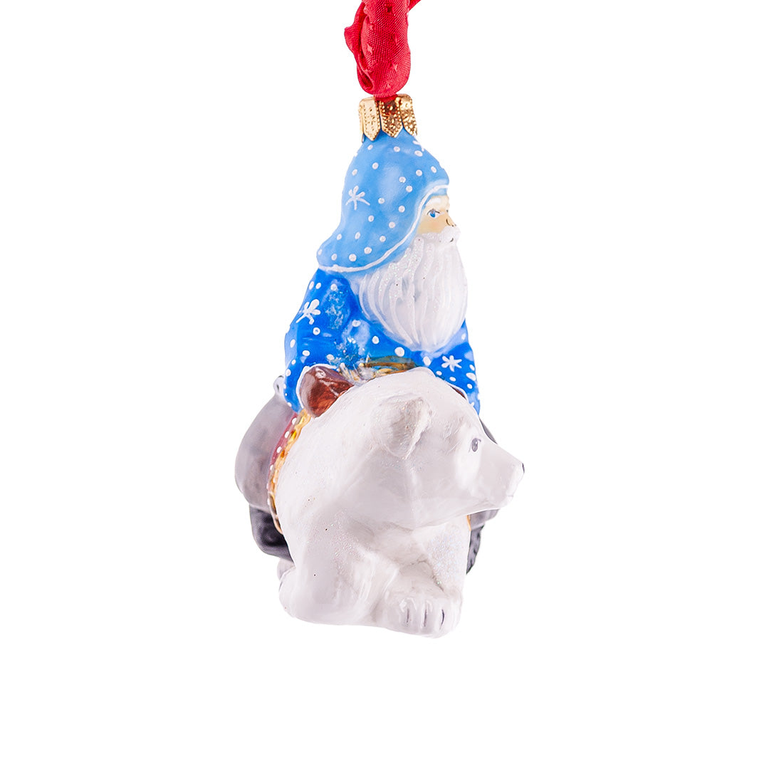 Snowflake Santa & Polar Bear Ornament