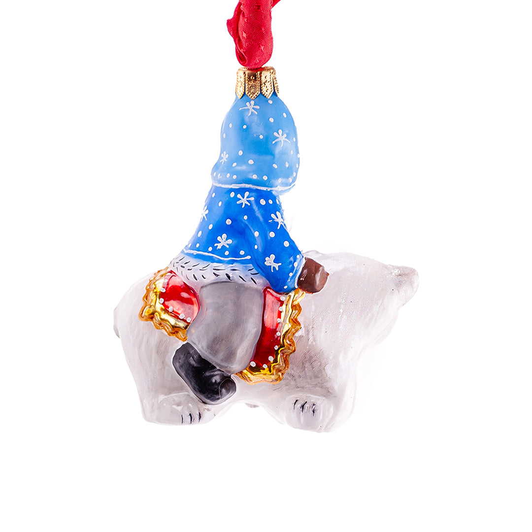 Snowflake Santa & Polar Bear Ornament