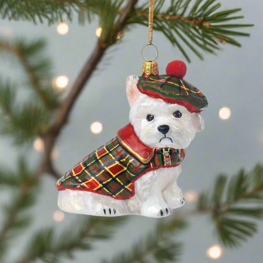 Westie in Tartan Tam-o'-Shanter Ornament