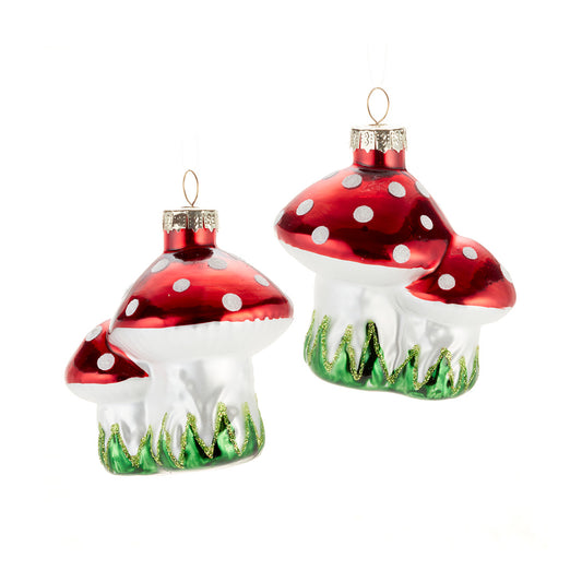 Mushroom Ornaments, Set of 2