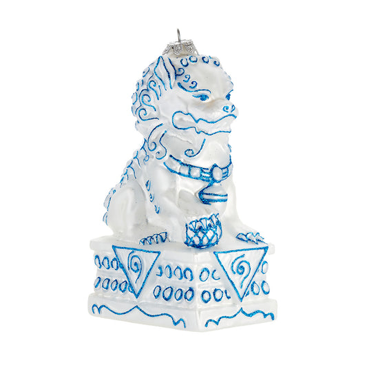 Thomas Glenn Blue & White Foo Dog Ornament