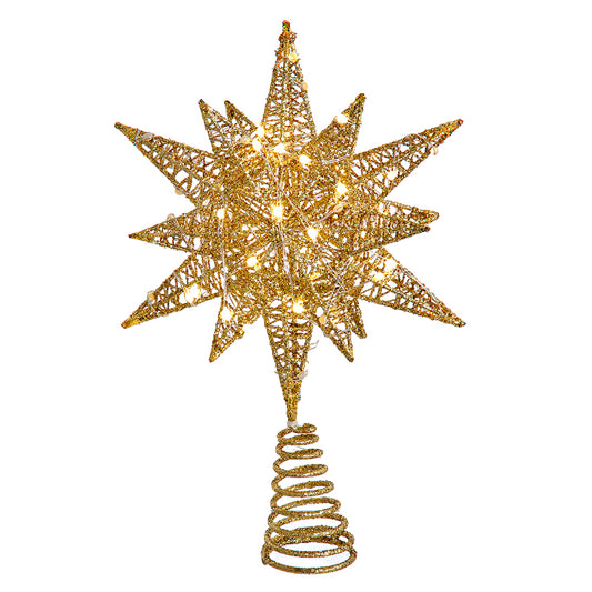 Twinkling Golden Star Tree Topper