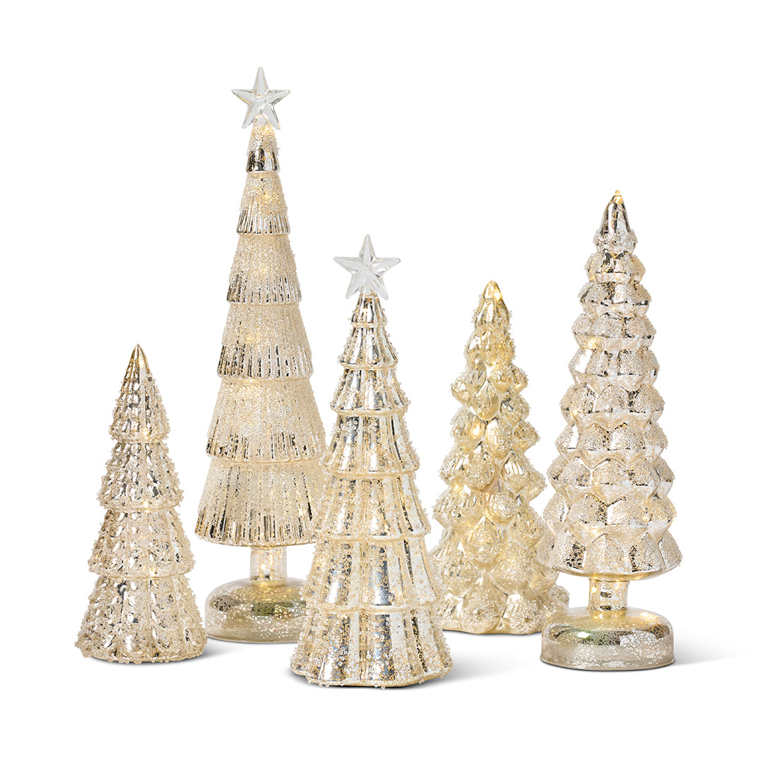 Light-up Frosted Holiday Trees, Set of 2