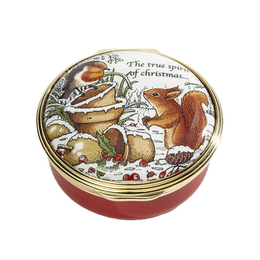 Halcyon Days Winter Squirrel Enamel Box