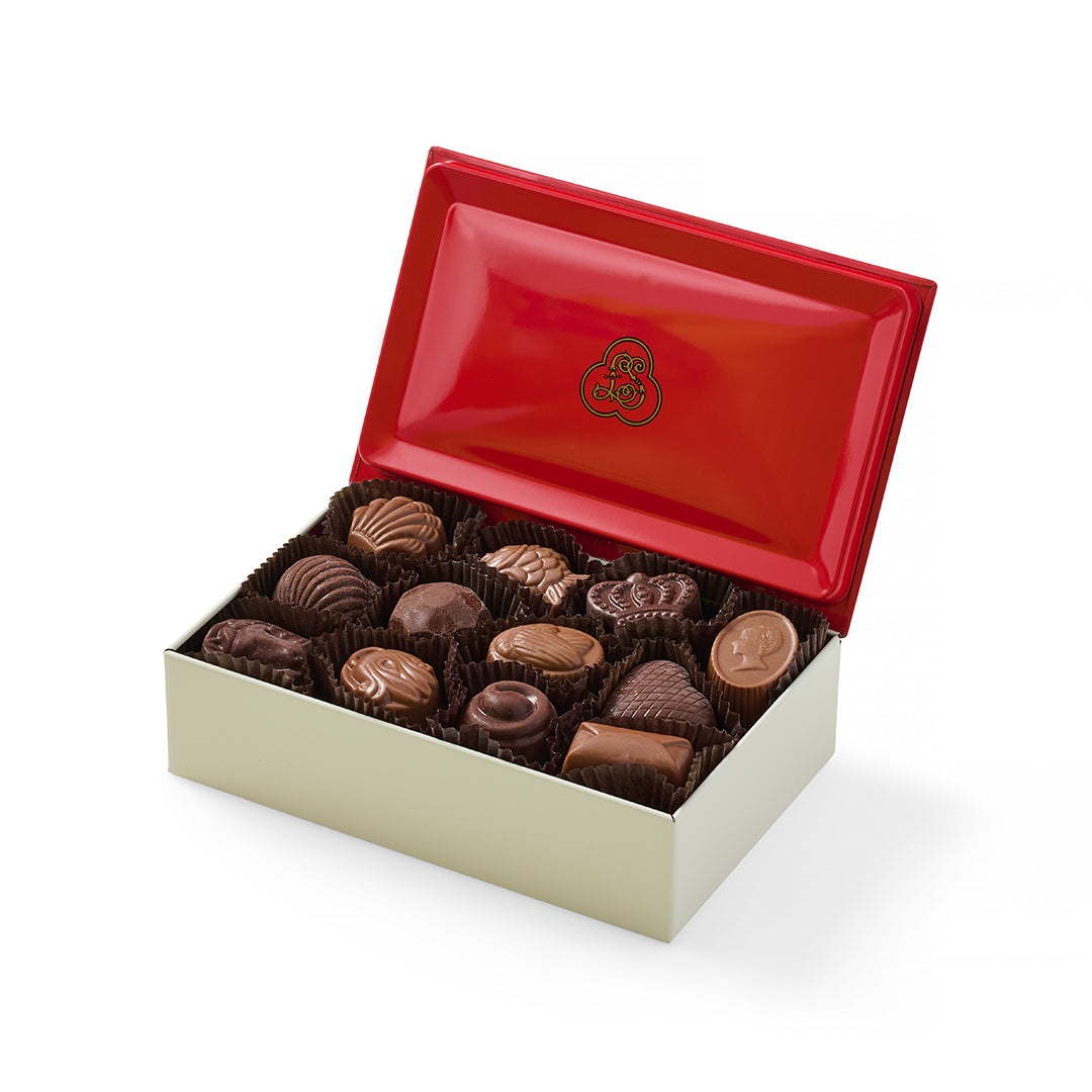 12-Piece Assorted Truffles, Holiday Holly