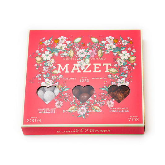 Mazet Heart Box Assorted Chocolate-Covered Nuts, 200g