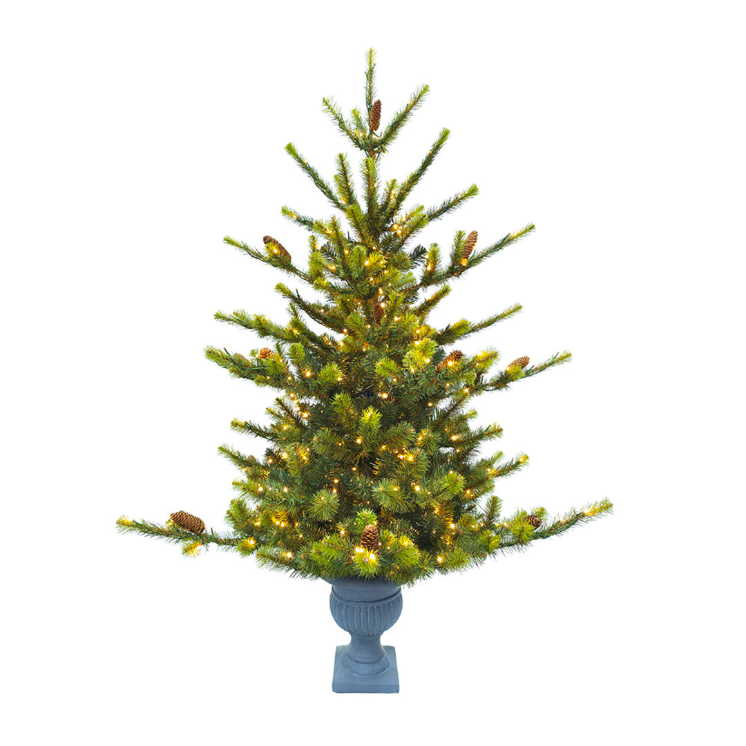 Pre-Lit Winter Village Mixed Pine Potted Tree, 5'