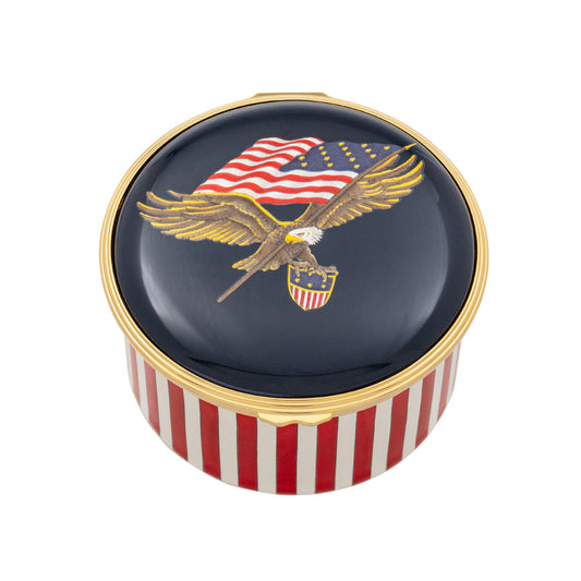 Halcyon Days Star Spangled Banner Musical Enamel Box