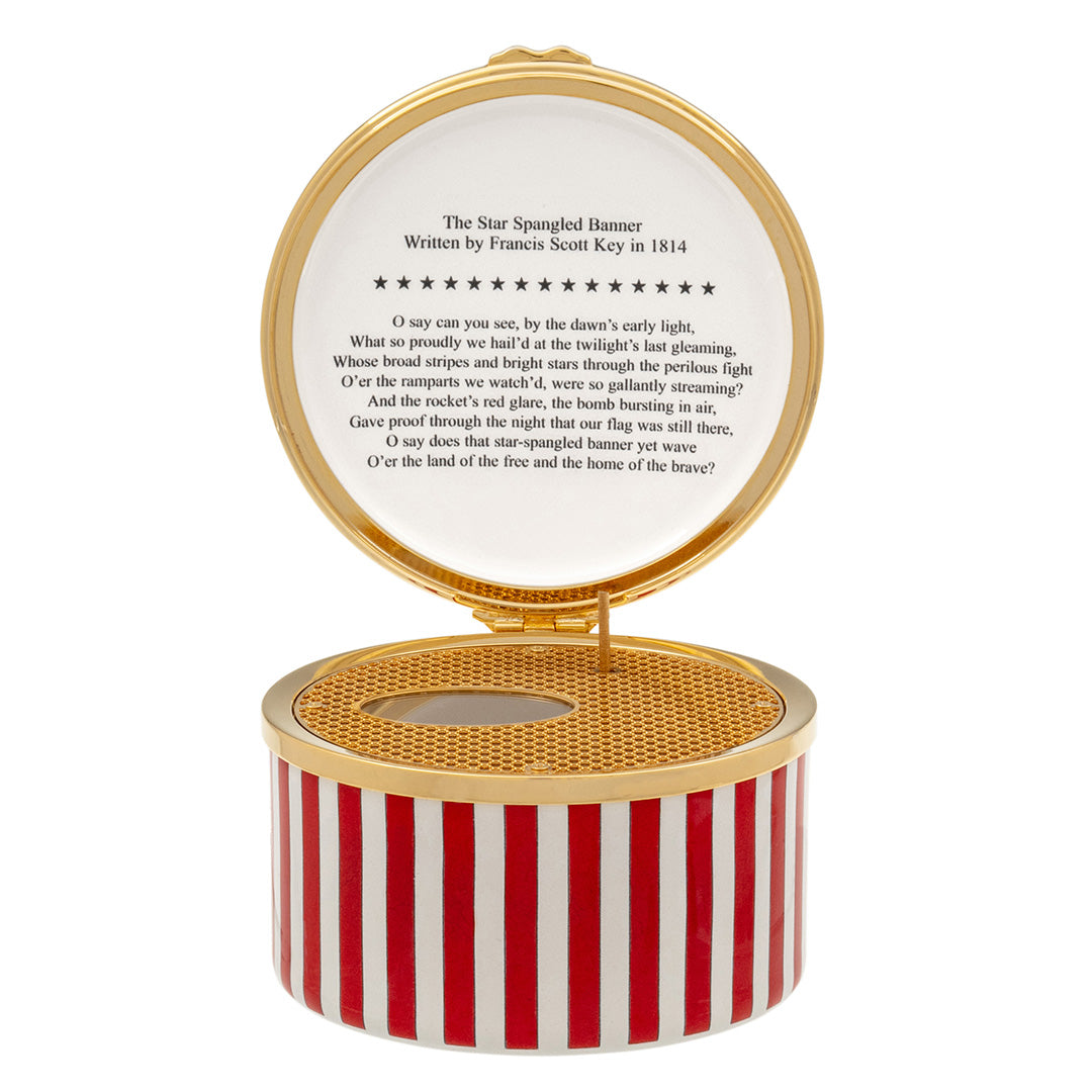 Star Spangled Banner Musical Enamel Box