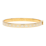 Halcyon Days Bee Enamel Hinged Bangle, Cream