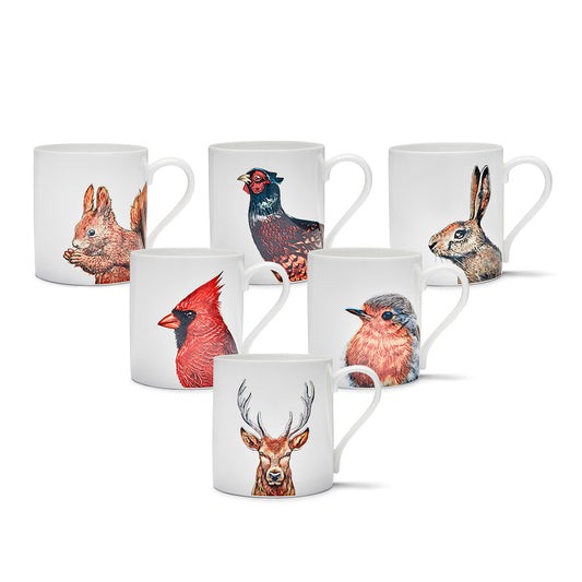 Halcyon Days Woodland Wildlife Mugs, Set of 6