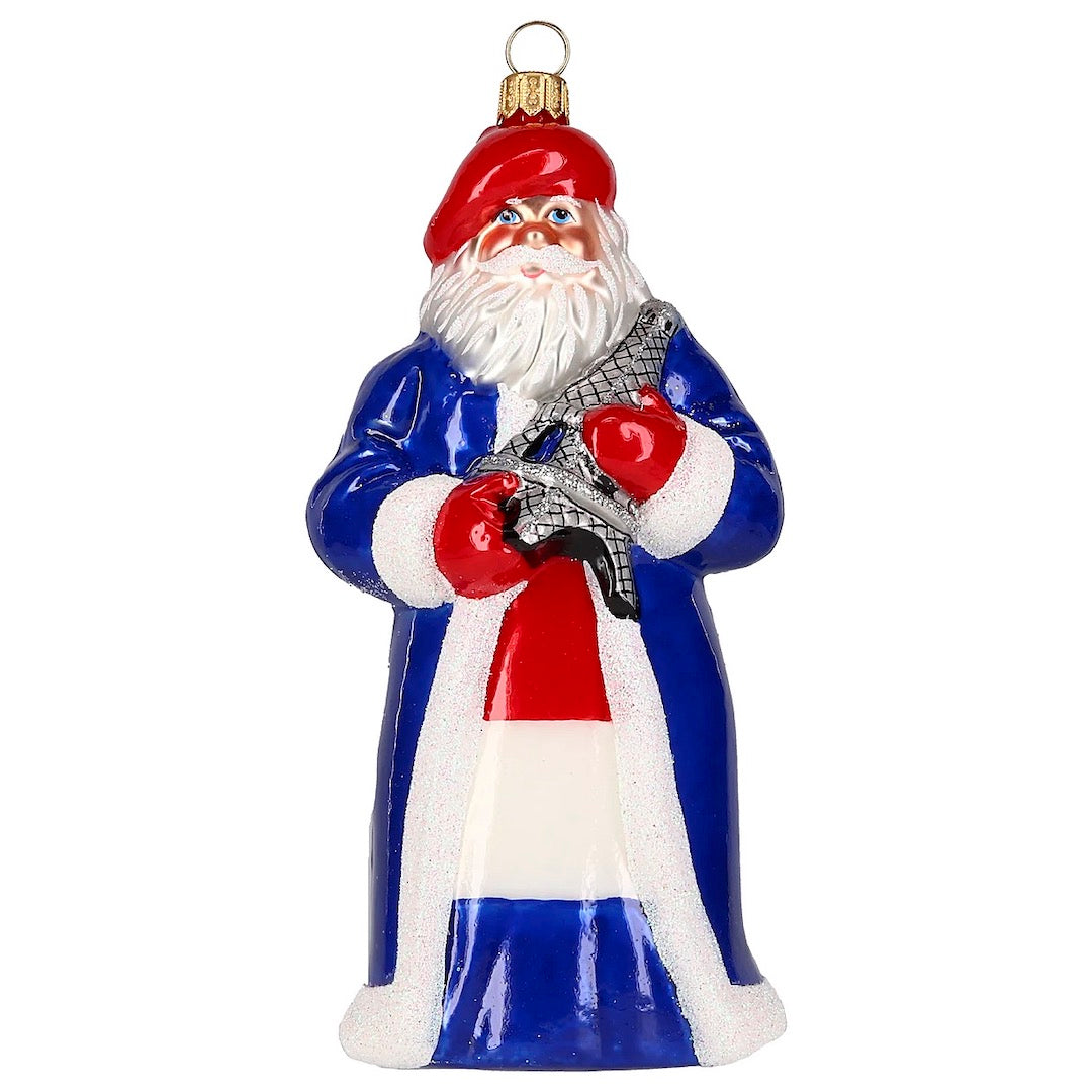 France Santa with Eiffel Tower Ornament